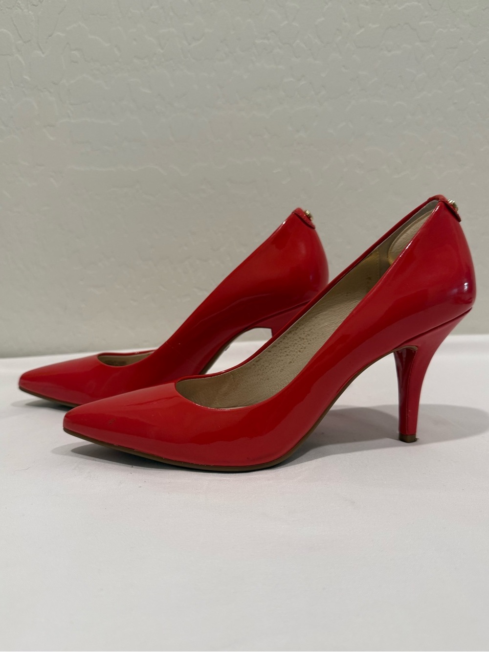 MICHAEL Kors Flex Mid Pump Red Patent Leather Heels Size 7M